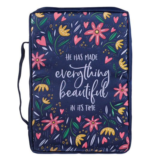 Bible Cover-Value-Everything Beautiful Ecclesiastes 3:11-Navy-MED