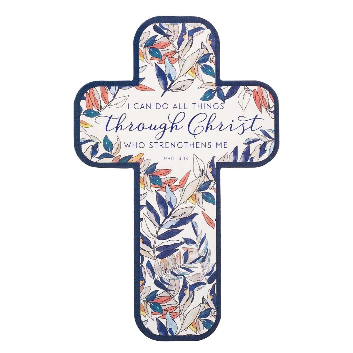 Bookmark-All Things Through Christ Philippians 4:13-Die Cut Cross (Pack Of 12)