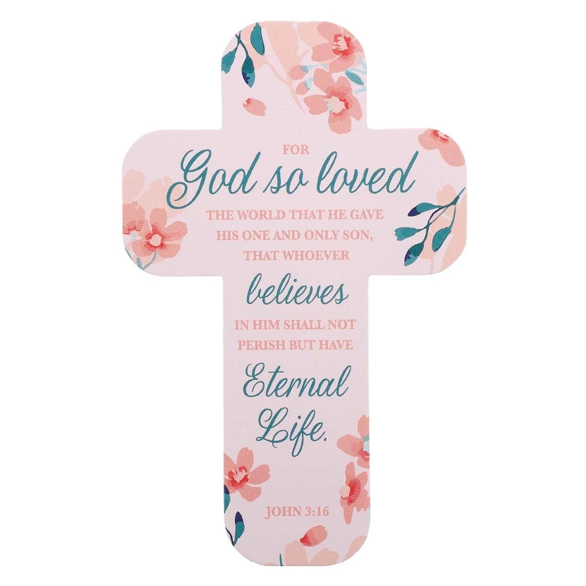 Bookmark-John 3:16-Die Cut Cross (Pack Of 12)