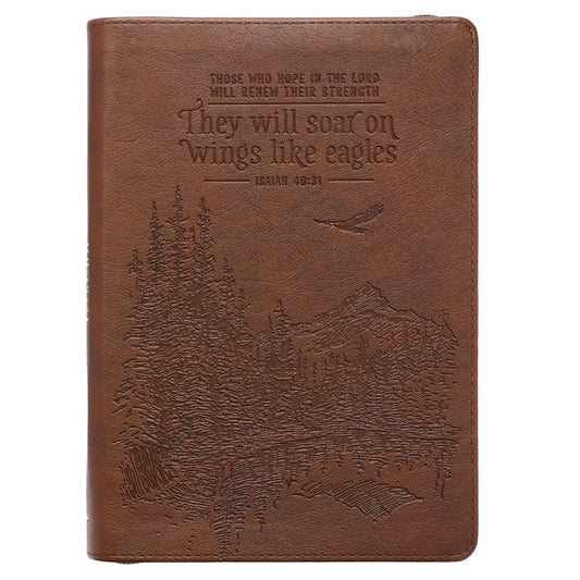 Journal-Classic LuxLeather-They Will Soar On Wings Like Eagles-Brown
