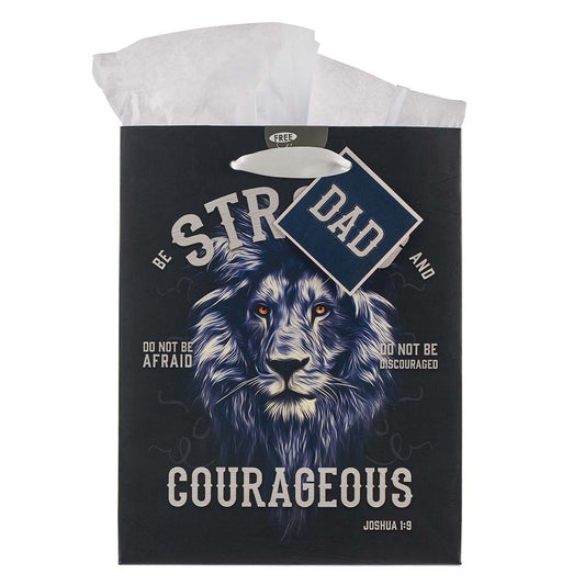 Gift Bag Medium Strong & Courageous Dad Joshua 1:9