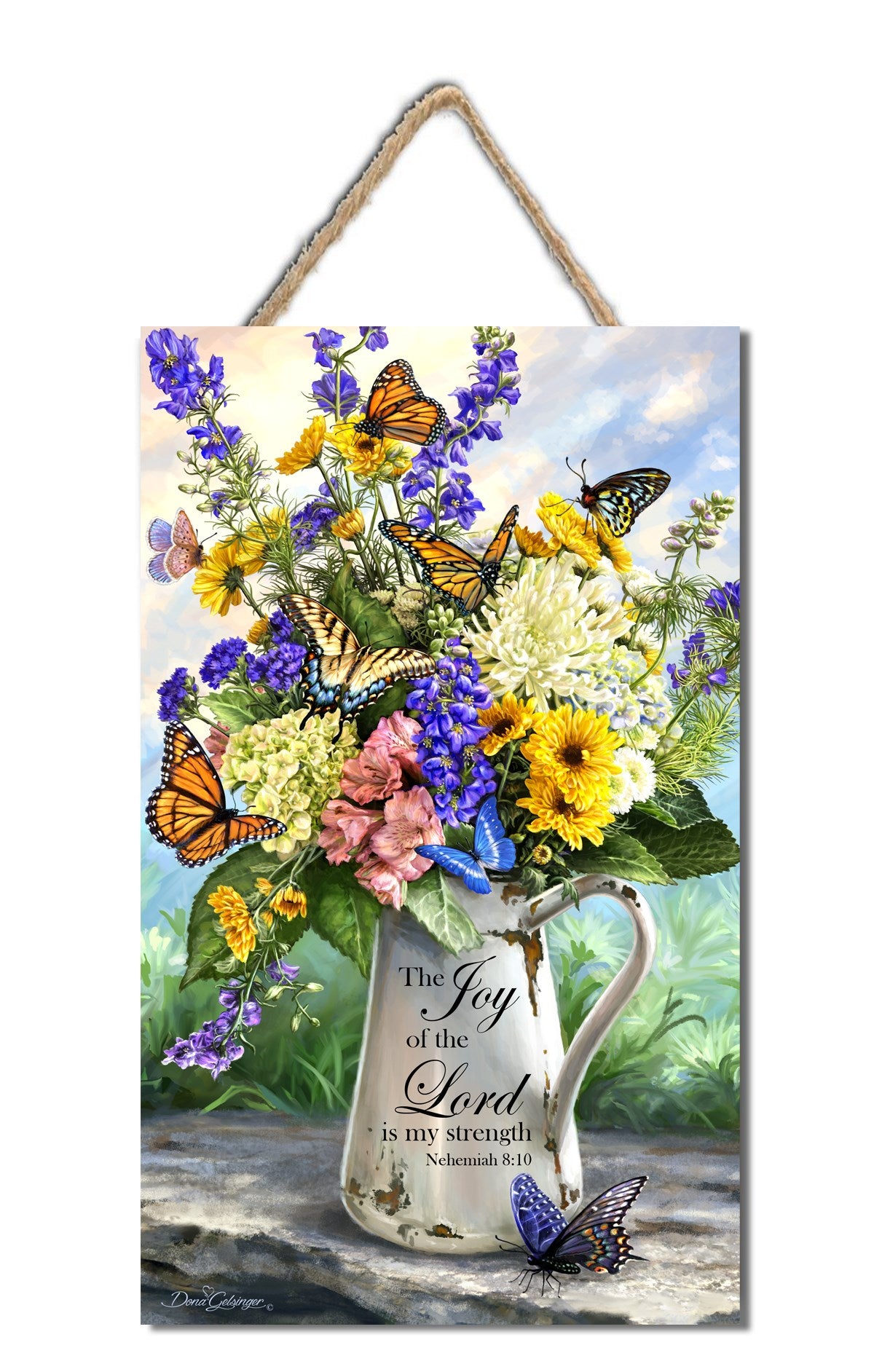 Sign-Joy Of The Lord w/Rope Hanger (7.5" x 10")