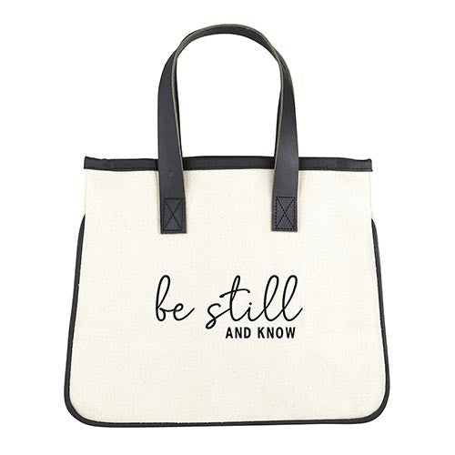 Mini Tote Bag-Be Still And Know (12" X 9.5" W/6" Gusset)-Canvas