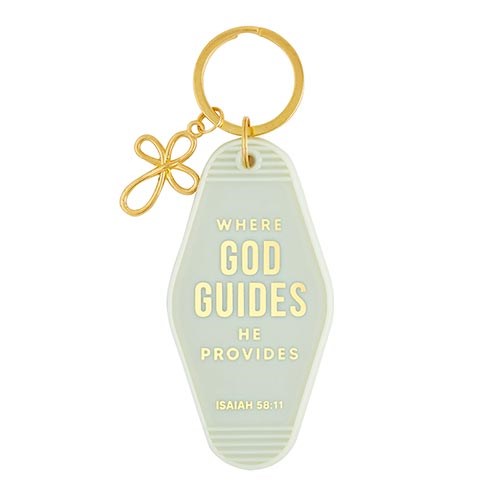 Key Tag-Motel Style-God Guides (Isaiah 58:11) (1.75" x 3.5")