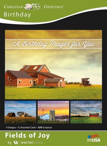 Card-Boxed-Fields Of Joy Assorted Birthday (KJV) (Box Of 12)