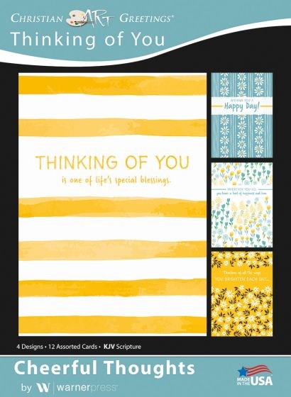 Card-Boxed-Cheerful Thoughts Assorted Thinking Of You (KJV) (Box Of 12)