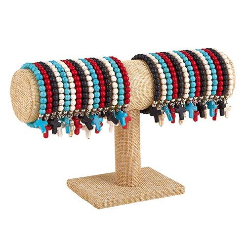 Bracelet-Threads Of Faith-Beaded Cross Bracelet w/Display (48 Pcs)
