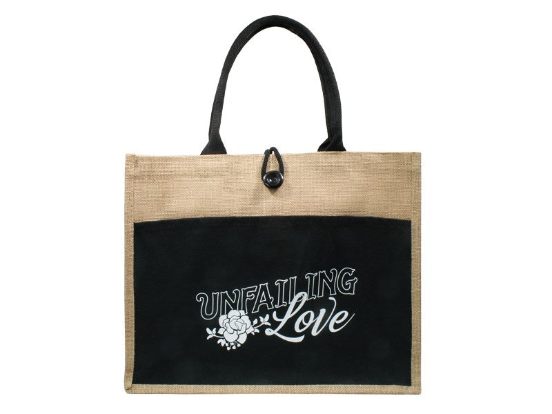 Jute Tote-Unfailing Love (18" x 13.5" x 5")
