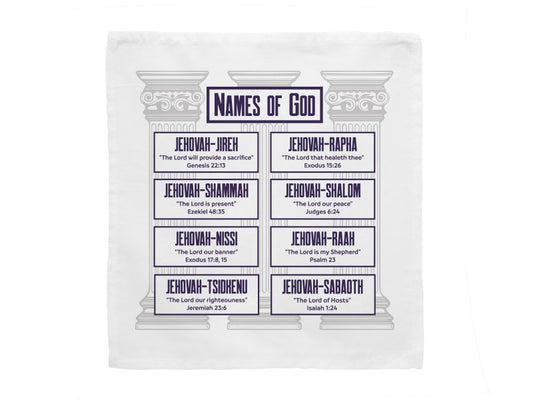 Prayers In My Pocket Cloth-Names Of God (8 x 8) (Pack Of 6)