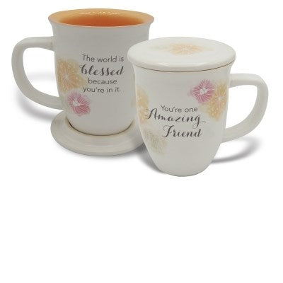 Mug w/Coaster-Amazing Friend (14 Oz)