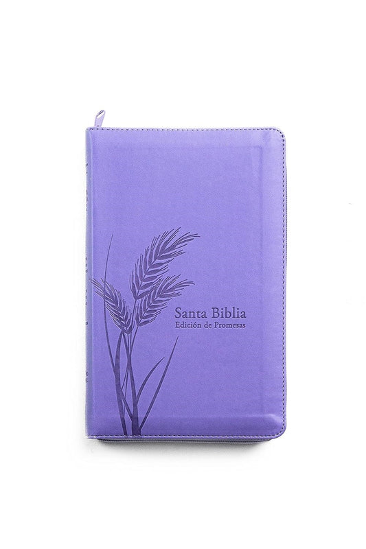 RVR 1960 Biblia de Promesas  Tamano Manual (Promise Bible  Personal Size)-Lavender Imitation Leather W/Zipper