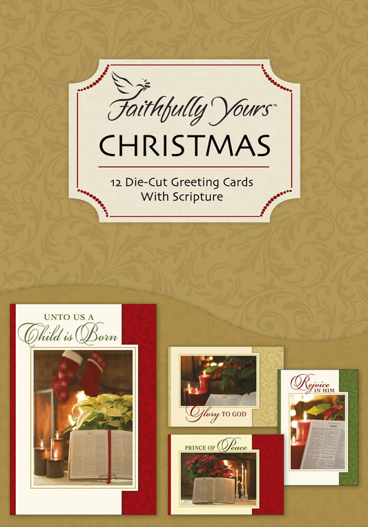 Card-Boxed-Value-Bible & Poinsettia-Christmas Assorted (Box Of 12)