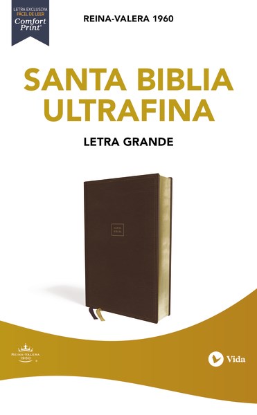 Span-RVR 1960 Ultrathin Large Print Bible (Santa Biblia Ultrafina Letra Grande)-Brown Leathersoft