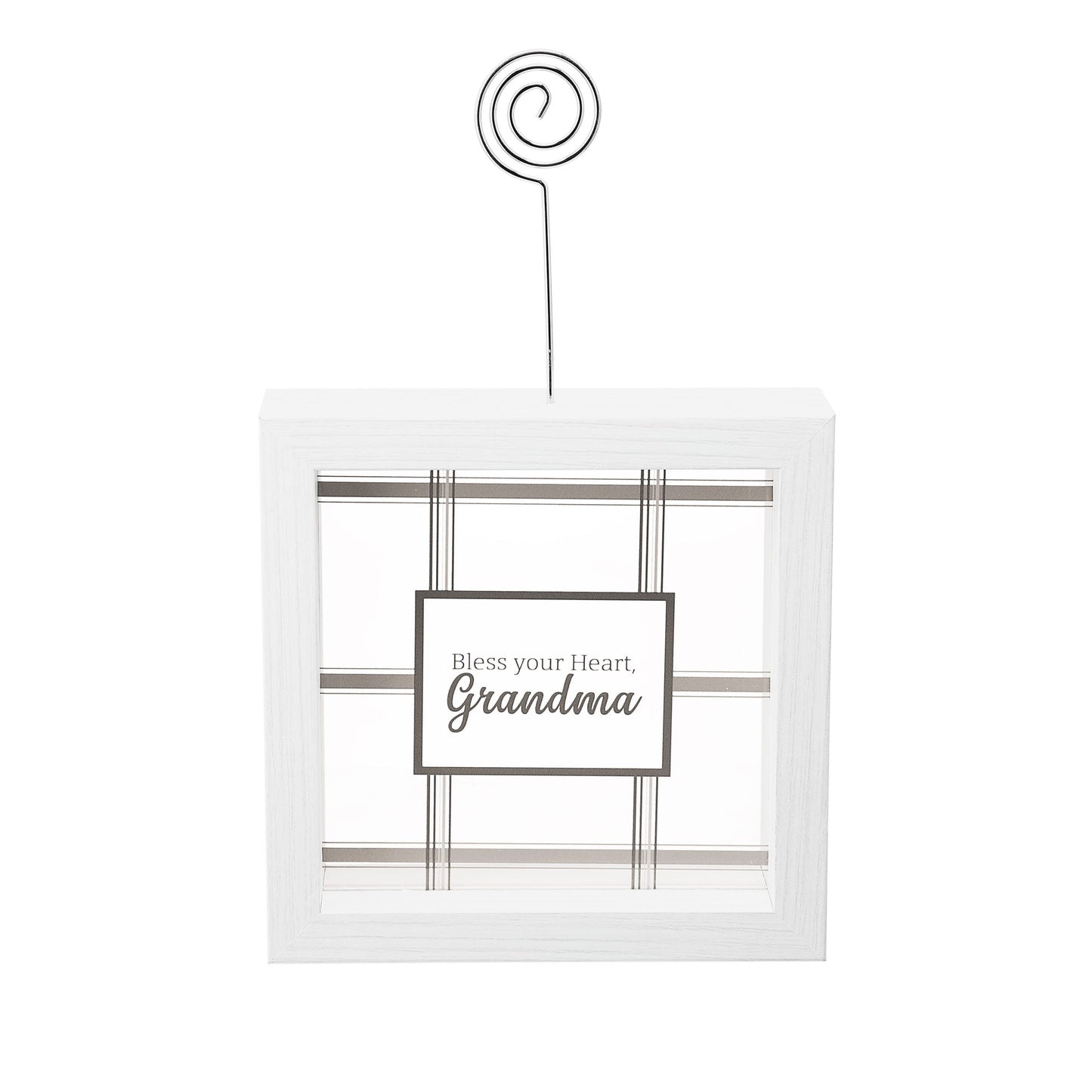 Glass Plaque w/Photo Clip-Bless Your Heart Grandma (5")