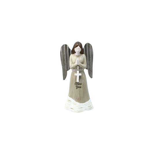 Figurine-Angel Holding Cross-Bless You (4.5")