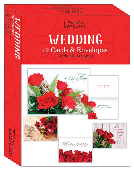 Boxed Card-Wedding-Rose Bouquet (Box Of 12)