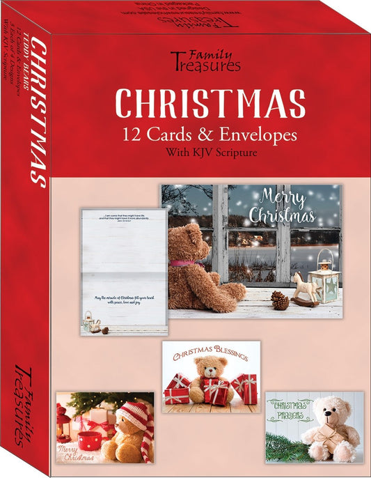 Card-Boxed-Christmas-Teddy Bears (Box Of 12)