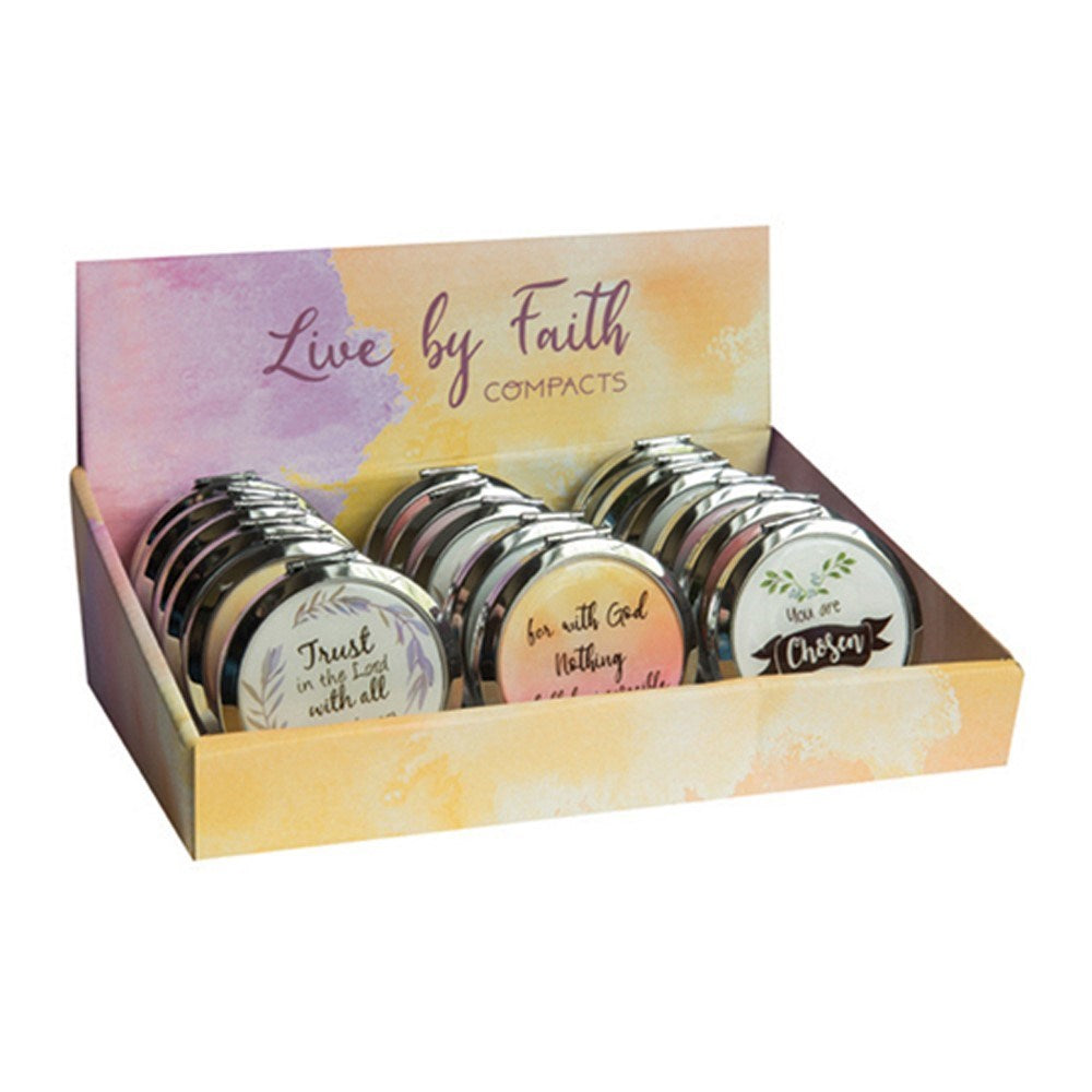 Compacts-Live By Faith w/Display (Set Of 18 Assorted)