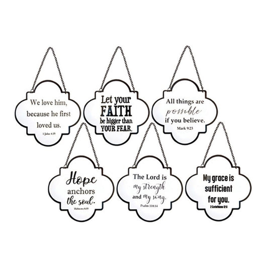 Inspirational Sayings Quarterfoil Signs (11" x 11") (Set Of 6)