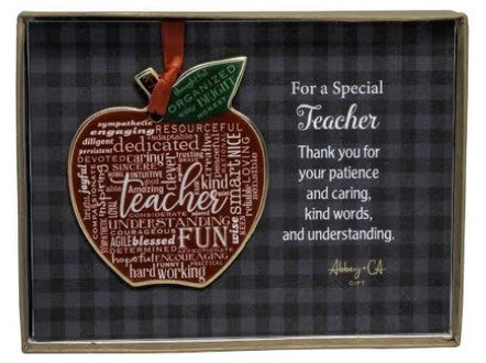 Ornament-Apple/Special Teacher-Boxed (3" x 4")