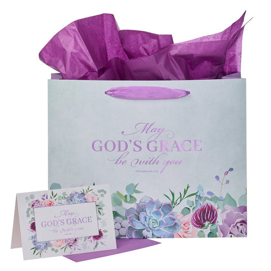 Gift Bag Large May God's Grace Be With You w/Card & Tissue