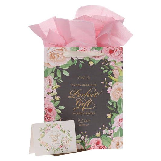 Gift Bag Large Every Good And Perfect Gift Is From Above w/Card & Tissue