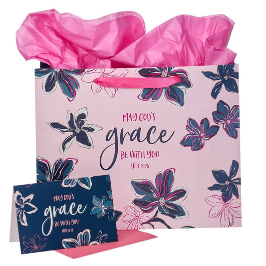 Gift Bag Large May God's Grace Be With You w/Card & Tissue