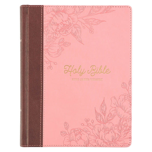 KJV Note-Taking Bible-Pink/Brown Faux Leather Hardcover