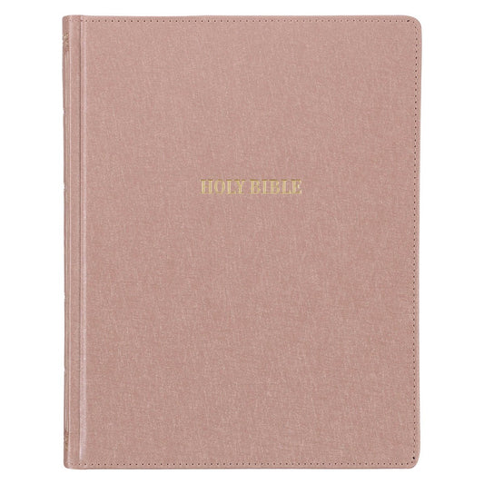 KJV Large Print Note-Taking Bible-Pearlescent Mauve Faux Leather Hardcover