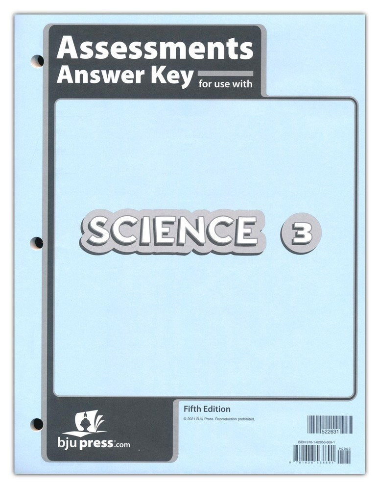 Science Grade 3 Assessments Answer Key (5th Edition)