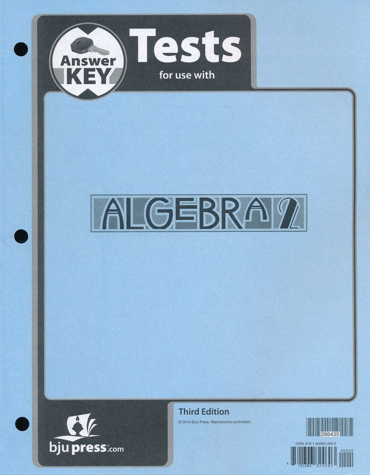 Algebra 2 Tests Answer Key (3rd Edition)