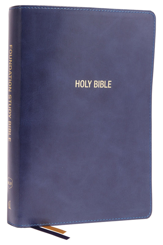 NKJV Foundation Study Bible/Large Print (Comfort Print)-Blue Leathersoft Indexed