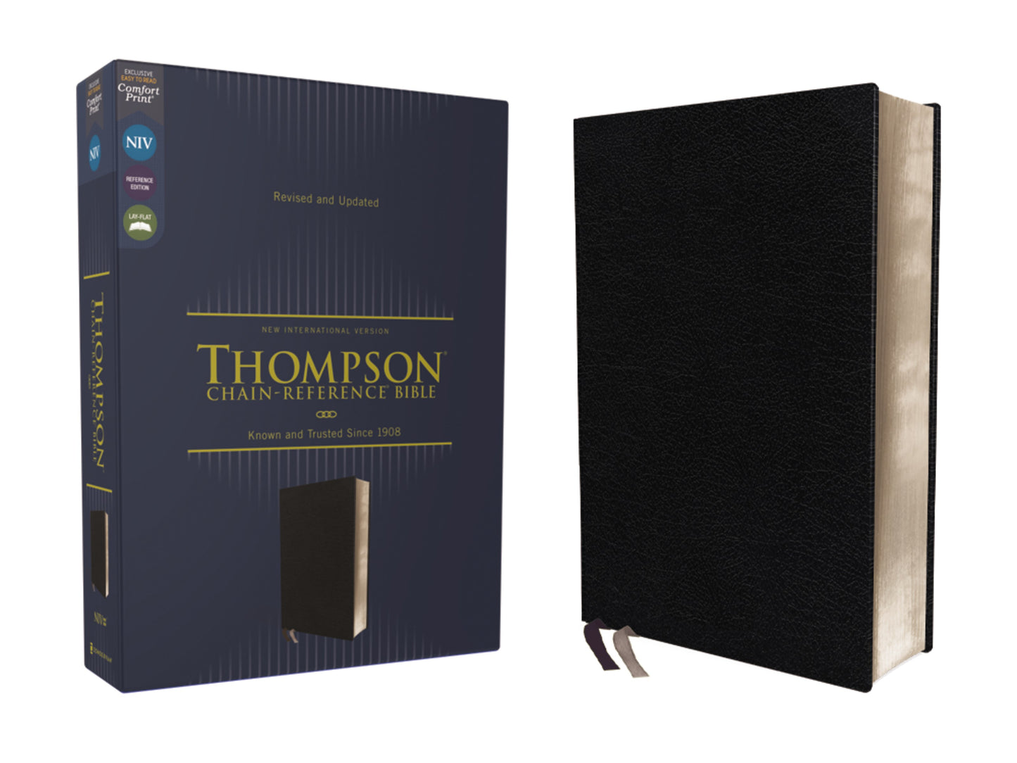 NIV Thompson Chain-Reference Bible (Comfort Print)-Black European Bonded Leather