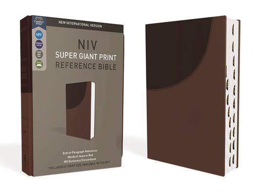 NIV Super Giant Print Reference Bible (Comfort Print)-Brown Leathersoft Indexed