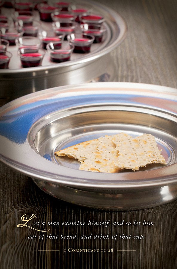 Bulletin-Let A Man Examine Himself/Communion Plates (1 Corinthians 11:28) (Pack Of 100)