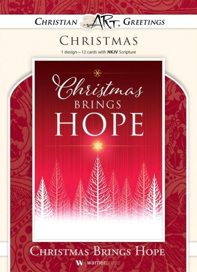 Boxed Card-Christmas Brings Hope Solid Pack (John 10:10  NKJV) (Box Of 12)