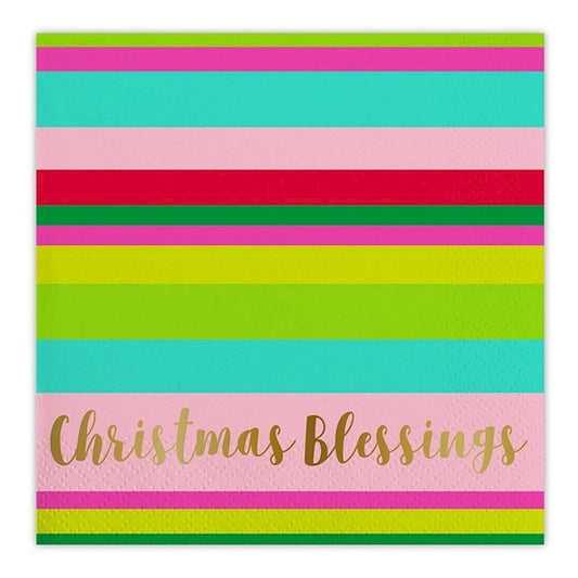 Napkins-Christmas/Christmas Blessings-Beverage Size (5" SQ) (Pack Of 20)