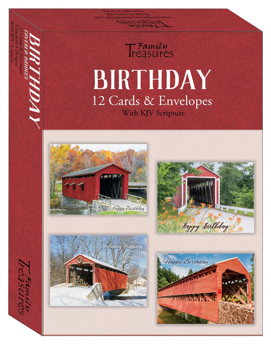 Boxed Card-Birthday-Covered Bridges (Box Of 12)