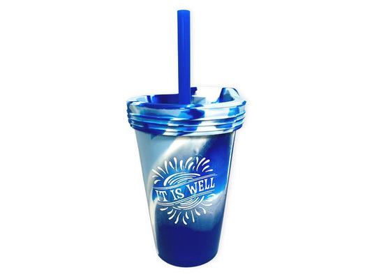 Silicone Cup w/Lid & Straw-It Is Well (16 Oz)