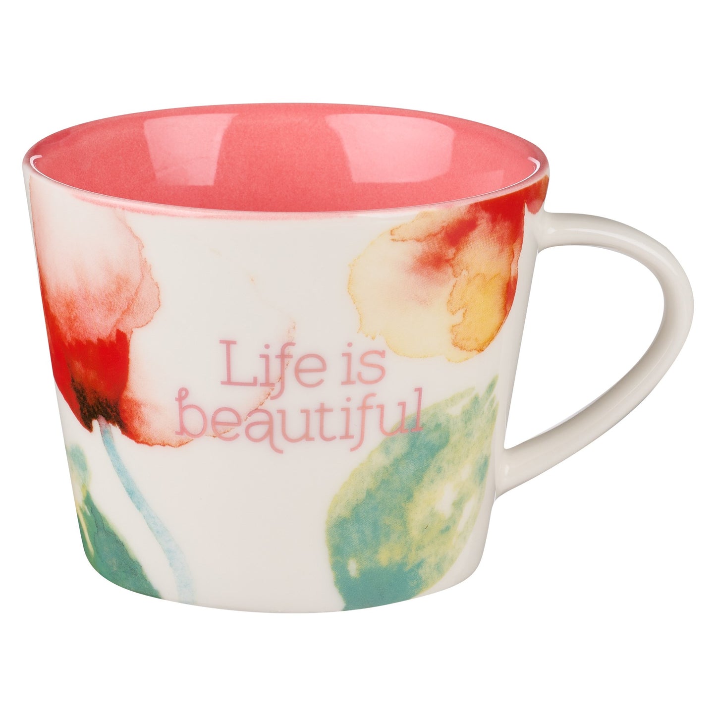 Mug-Life Is Beautiful-Coral Poppies (HFMUG823)