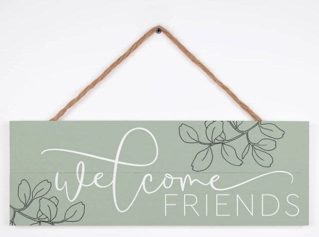 String Sign-Welcome Friends (20" x 7")
