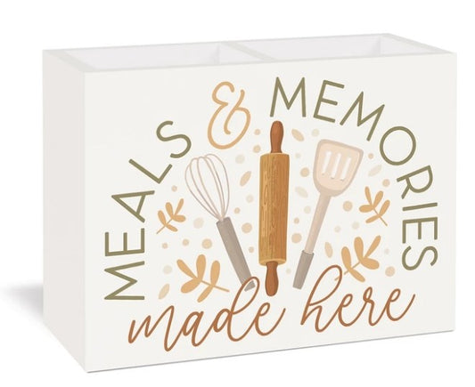 Utensil Holder-Meals & Memories (8 x 6 x 3.5)