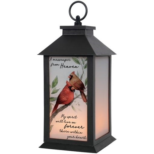 Lantern w/Flameless LED Candle & Timer-A Messager From Heaven  (5.5" x 13" x 5.5")