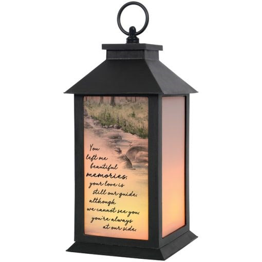 Lantern w/Flameless LED Candle & Timer-Beautiful Memories (5.5" X 13" x 5.5")