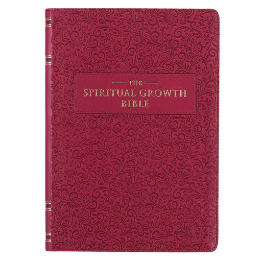 NLT Spiritual Growth Bible-Berry Faux Leather