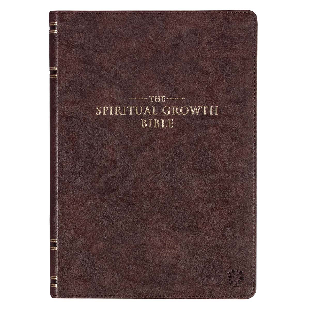 NLT Spiritual Growth Bible-Espresso Brown Faux Leather