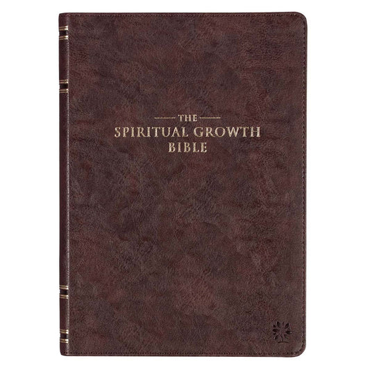 NLT Spiritual Growth Bible-Espresso Brown Faux Leather