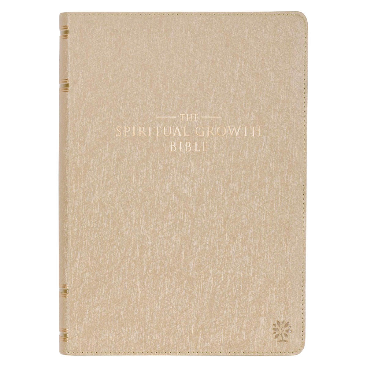 NLT Spiritual Growth Bible-Pearl Taupe Faux Leather