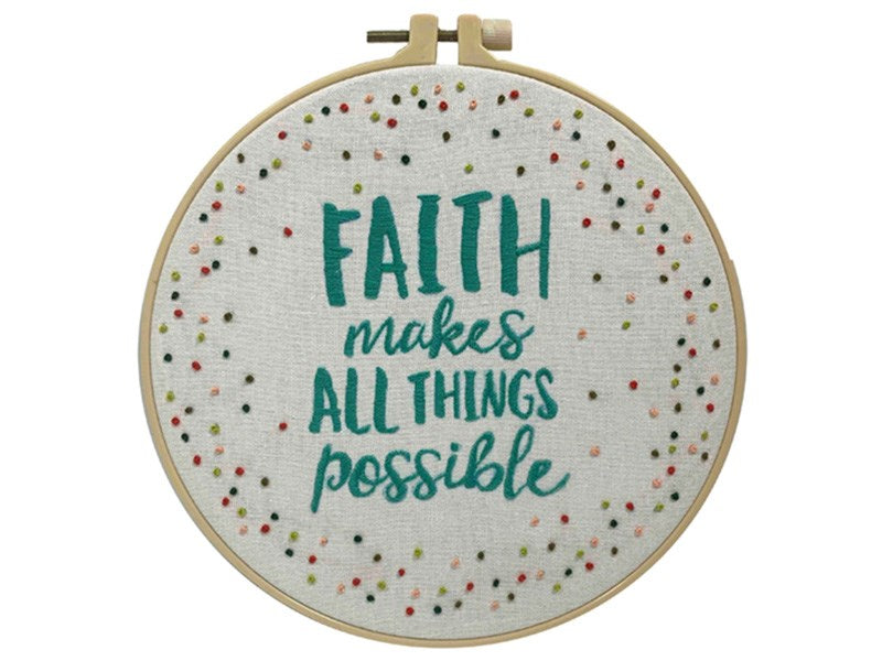 Embroidery Kit-Faith Makes All Things Possible (8")