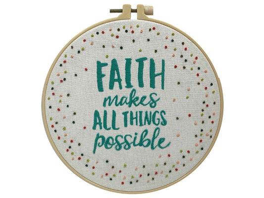 Embroidery Kit-Faith Makes All Things Possible (8")